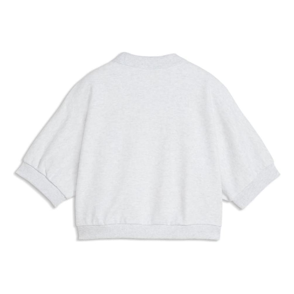 (WMNS) PUMA Elevated Essentials Relaxed Sweatshirt 'White Glow Heather' 636645-05