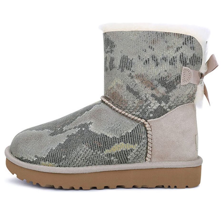 (WMNS) UGG Mini Bailey Bow Snake 'Grey' 1091581-MTL