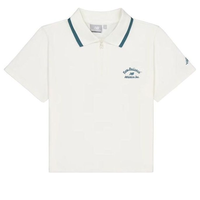 (WMNS) New Balance Athletics Half Zip Polo Shirt Asia Sizing 'Ivory' NFE22442-IV