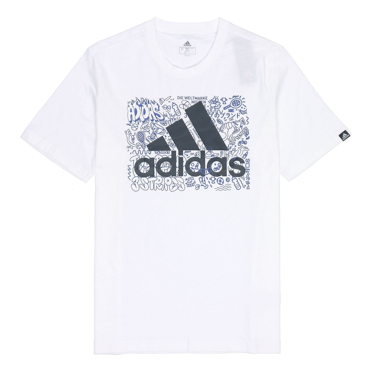 adidas M Ddlbmb L T Graffiti Printing Logo Sports Short Sleeve White GS4001