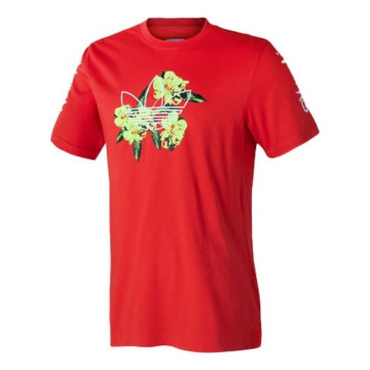 adidas originals Sports Round Neck Short Sleeve Pink Red GJ7771