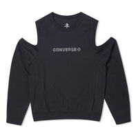 (WMNS) Converse Twisted Knits Cold Shoulder Top 'Black' 10023190-A01