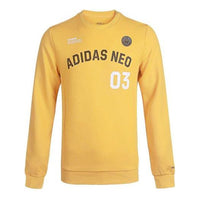 adidas neo M Cs Vrsty Sw Logo Printing Knit Sports Round Neck Pullover Yellow GJ8949