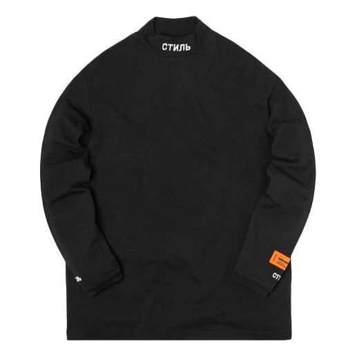 Men's HERON PRESTON High Collar Long Sleeves Black HMAB010S209130111001