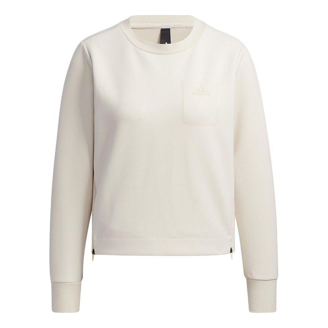 (WMNS) adidas Tech Sweat Side Zipper Athleisure Casual Sports Round Neck Pullover White Hoodie GP0728