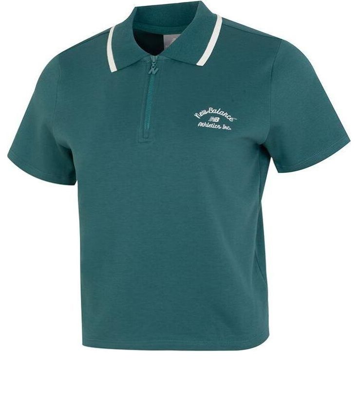 (WMNS) New Balance Athletics Half Zip Polo Shirt Asia Sizing 'Green' NFE22442-EMD