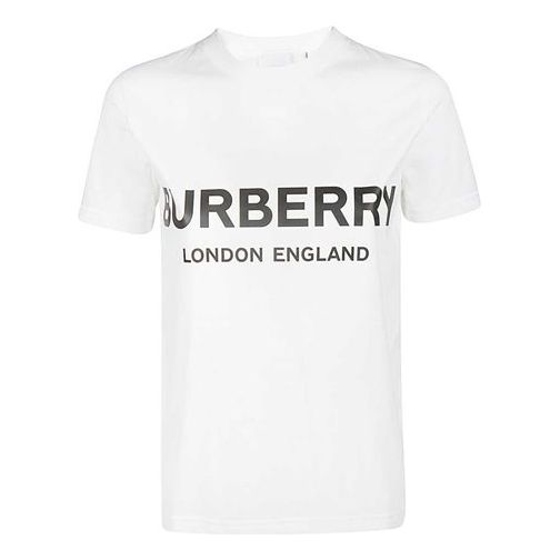 Burberry Letter Logo Round Collar Female White 80088941