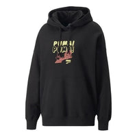 (WMNS) PUMA Downtown Oversized Graphic Hoodie 'Black' 537633-01