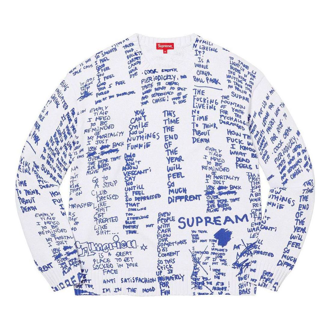 Supreme Gonz Poems Sweater 'White Blue' SUP-SS23-214