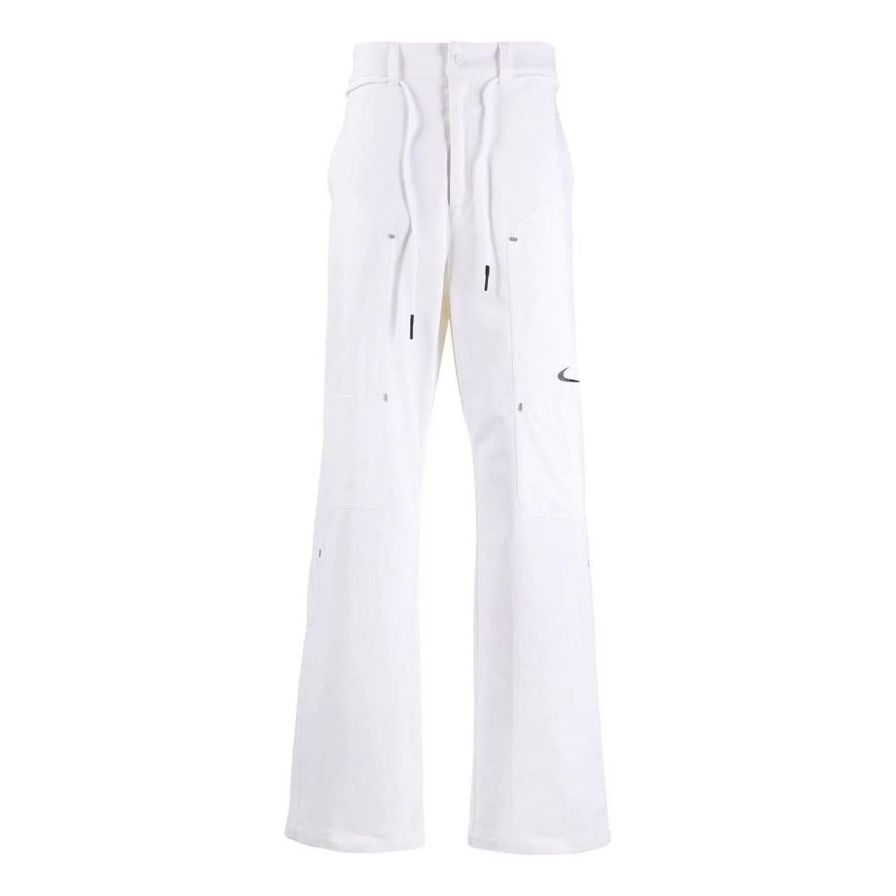 Off-White x Nike Crossover Solid Color Small Logo Printing Straight-Leg Casual Pants/Trousers White OMCA232G21FAB0010100