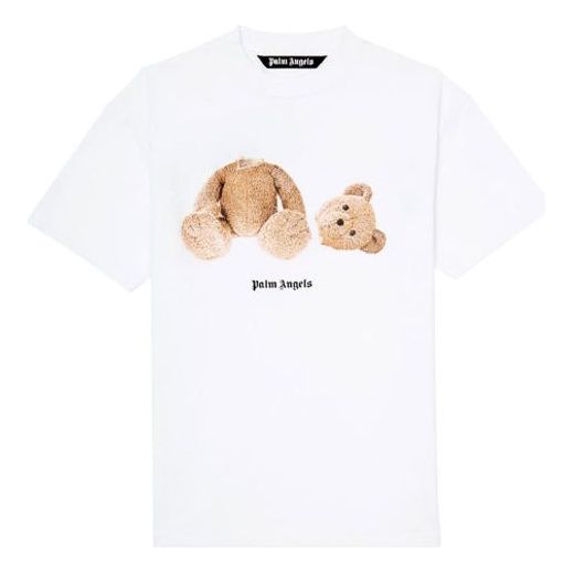 تيشيرت Palm Angels Bear بأكمام قصيرة، أبيض، PMAA001R21JER0010160
