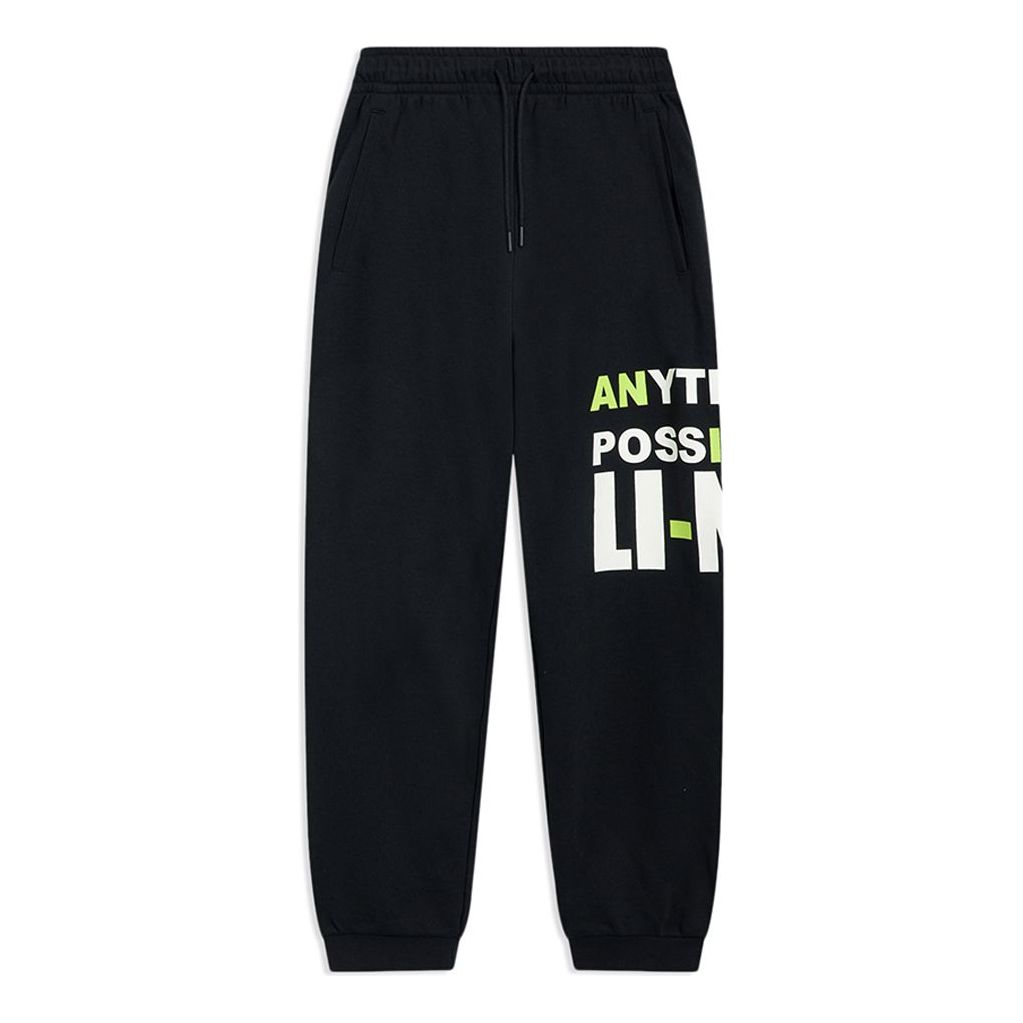 Li-Ning Anything Is Possible Graphic Joggers Sweatpants 'Black' AKLSD63-3