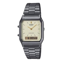 CASIO Waterproof Stainless Steel Strap Mens Gray Analog/Digital Combo AQ-230GG-9A
