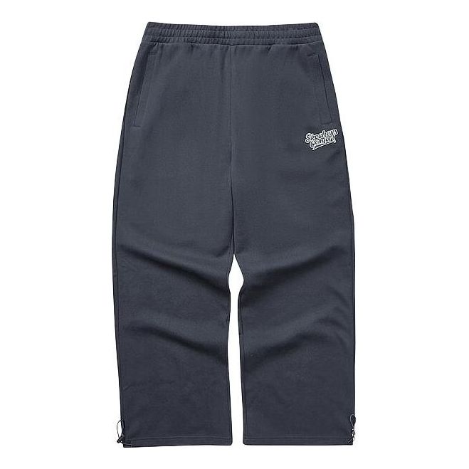 Skechers Solid Color Mid-Waist Straight Knit Sports Pants 'Grey' L323M076-026R