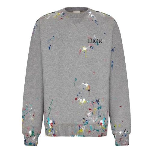 DIOR SS21 Cotton Drawing Print Sweater For Men White 183J687A0531-C889