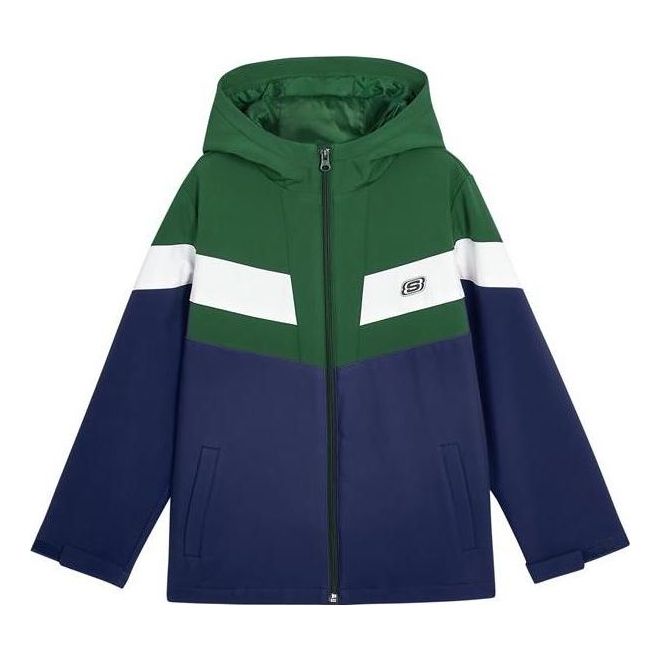 (GS) Skechers Logo Print Sport Fleece Lined Thickened Hooded Jacket 'Multi-Color' L321K148