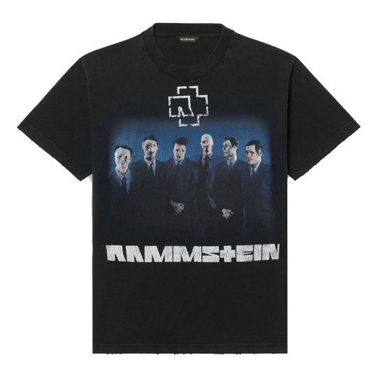 Balenciaga Rammstein Germany Band Crossover Short Sleeve Black 670943TLV511000