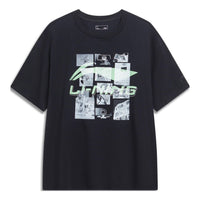 Li-Ning Hoops Photo Graphic T-shirt 'Black' AHST725-1