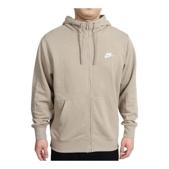 Nike NSW Club Full Zip Hoodie Asia Sizing 'Tan' BV2649-247