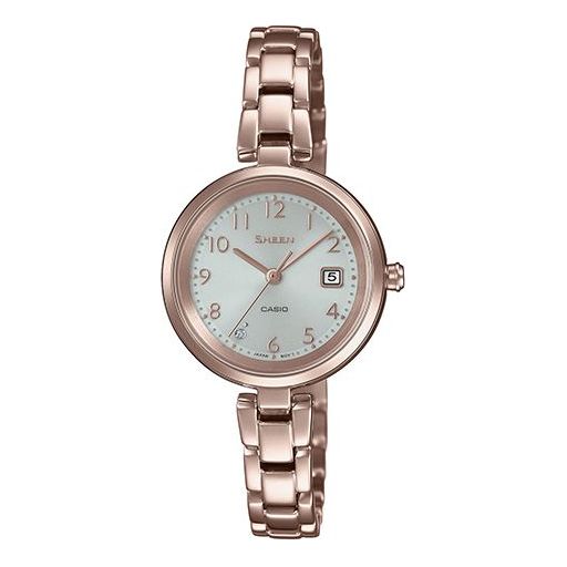 CASIO SHEEN Stainless Steel Strap Solar Powered Quartz Waterproof Sapphire Crystal Rose Gold Analog SHS-D200CG-4APR