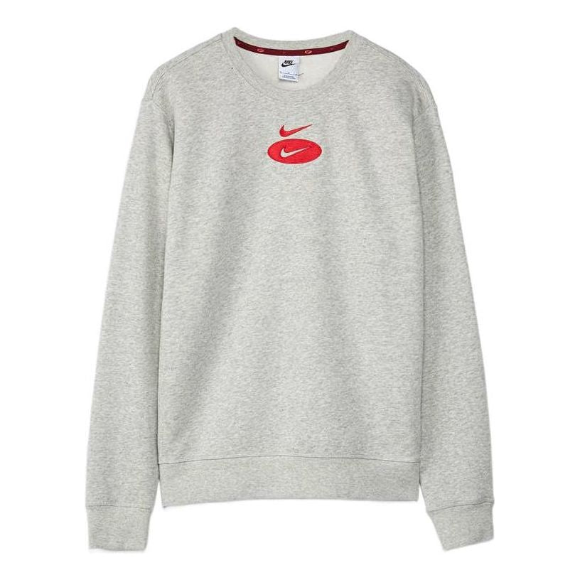 Men's Nike Fleece Ribbed Round Neck Sports Round Neck Gray DM5460-050