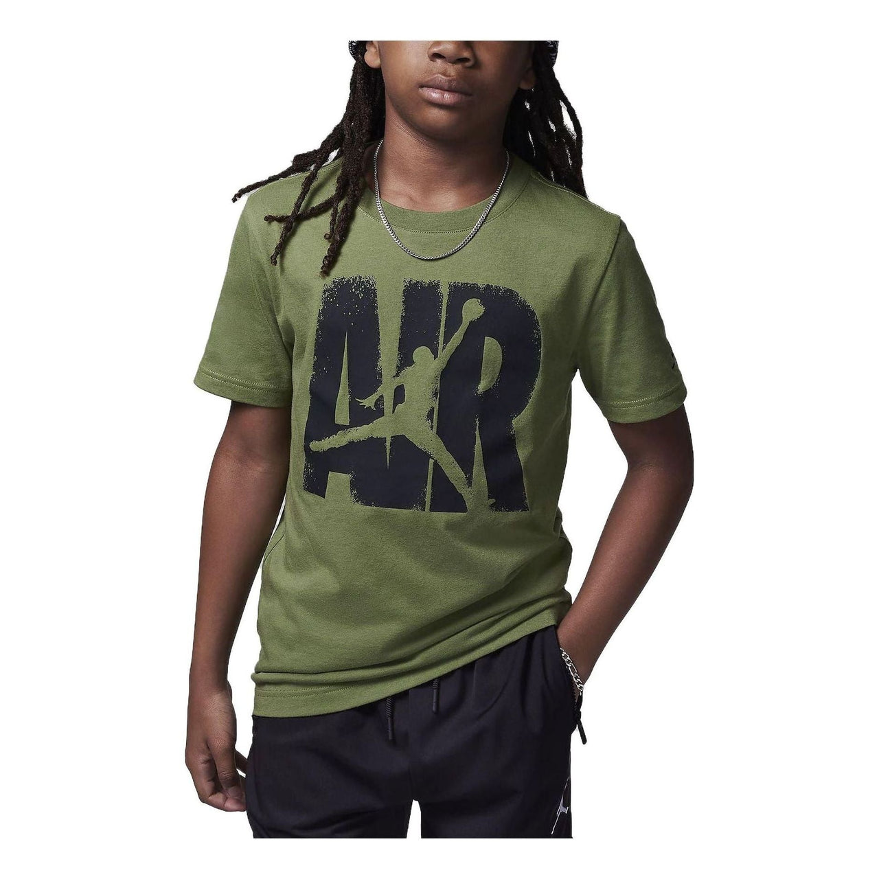 (GS) Air Jordan Air Out T-Shirt 'Light Olive' 95C815-EF9