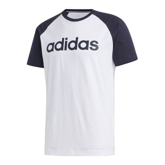 adidas neo Logo Printing Sports Short Sleeve White FP7439