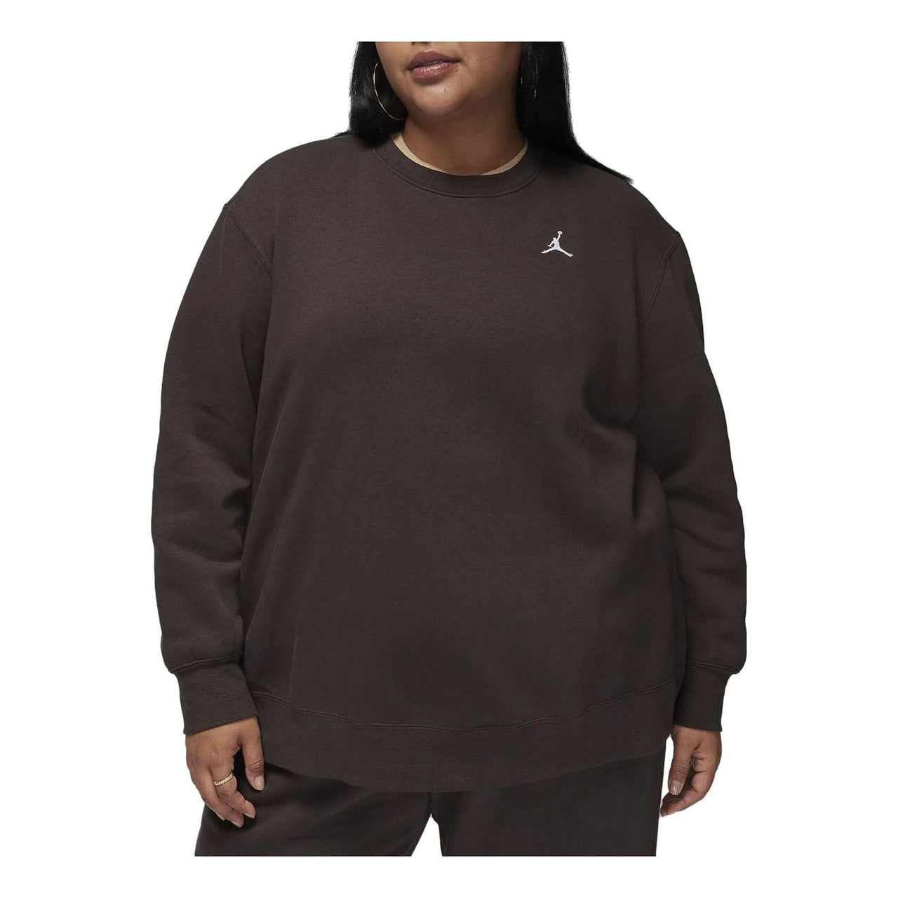 (WMNS) Air Jordan Brooklyn Fleece Crew-Neck Sweatshirt 'Brown' FN4493-220