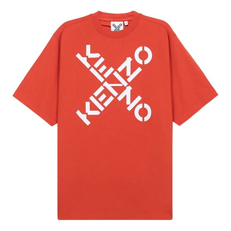 Men's KENZO SS21 Alphabet Round Neck Short Sleeve Orange FA65TS5024SJ-16