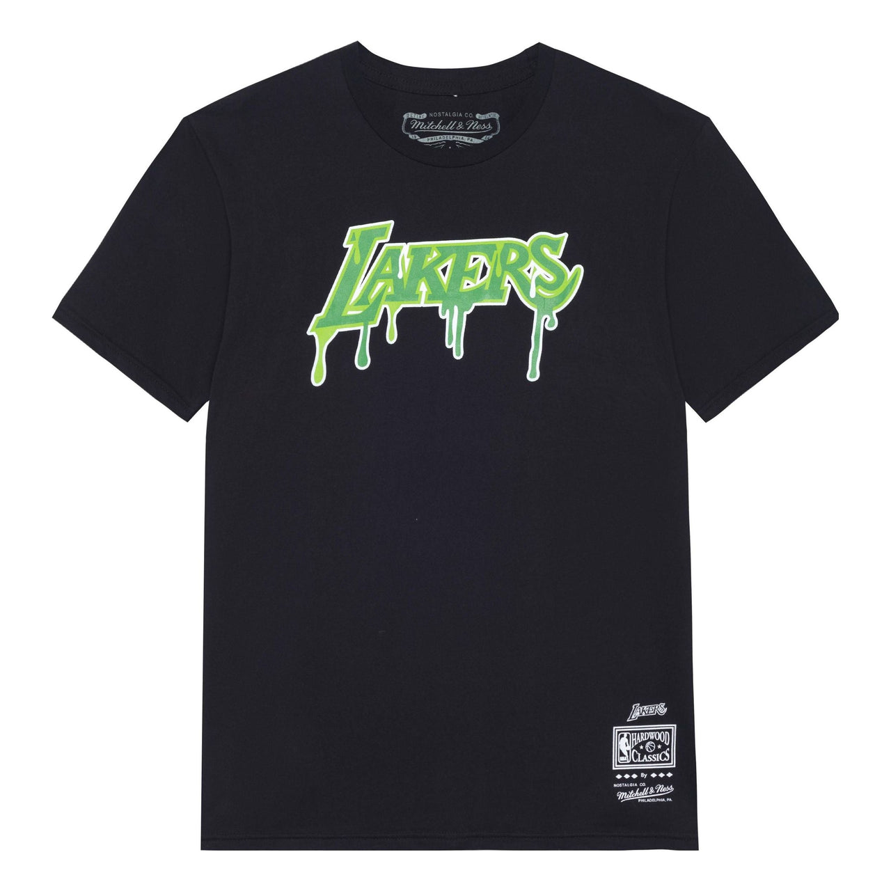 Mitchell & Ness x NBA Los Angeles Lakers Hardwood Classics Slime Drip T-Shirt 'Black' BMTRMO22017-LALBLCK