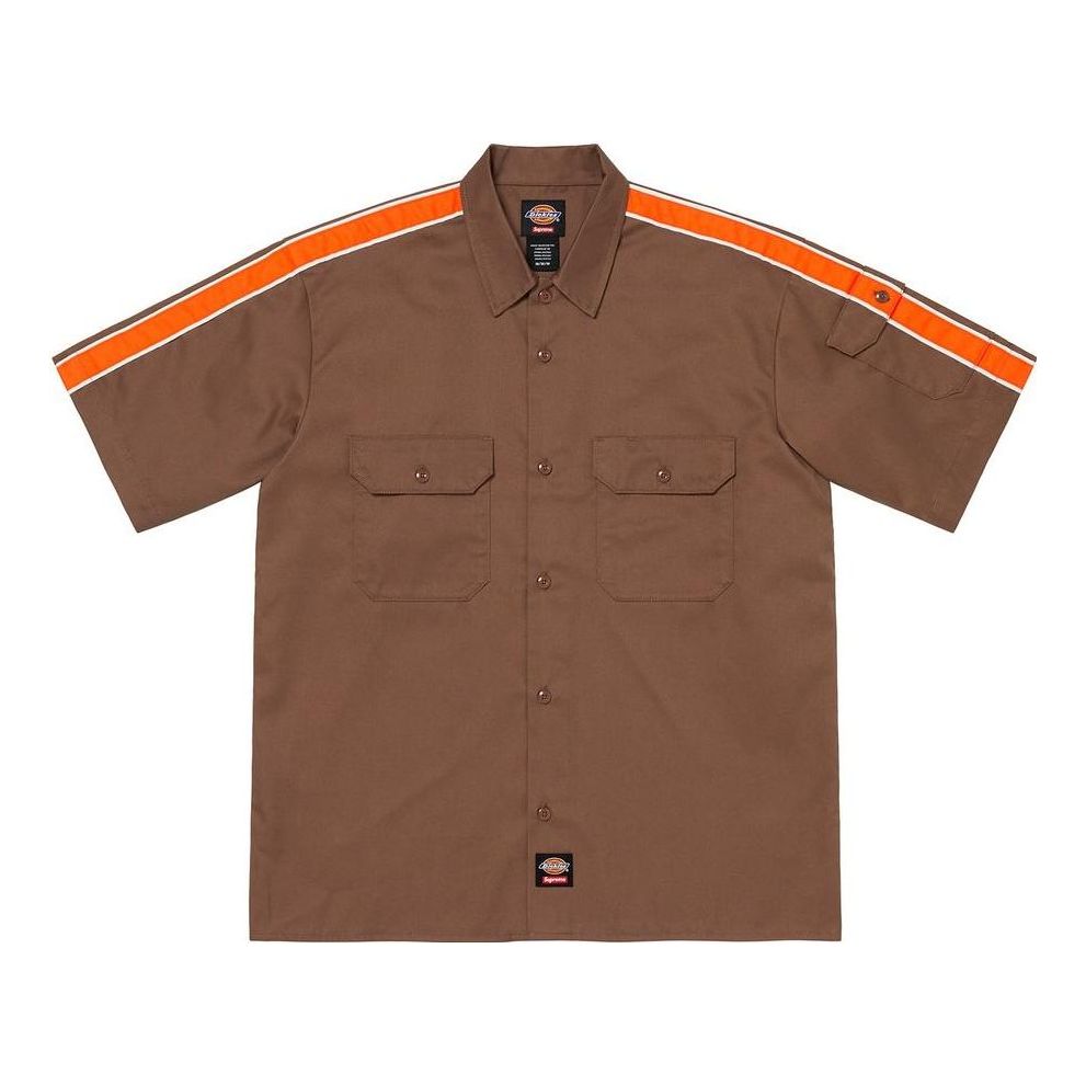 Supreme x Dickies Stripe S/S Work Shirt 'Brown Orange' SUP-SS22-815