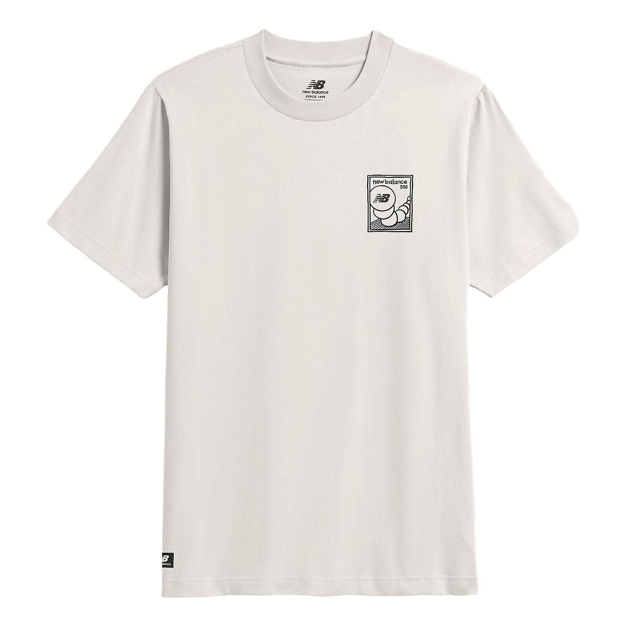 New Balance 550 Drawing Sketch Short Sleeve T-shirt Asia Sizing 'Sea Salt' MT31573-SST