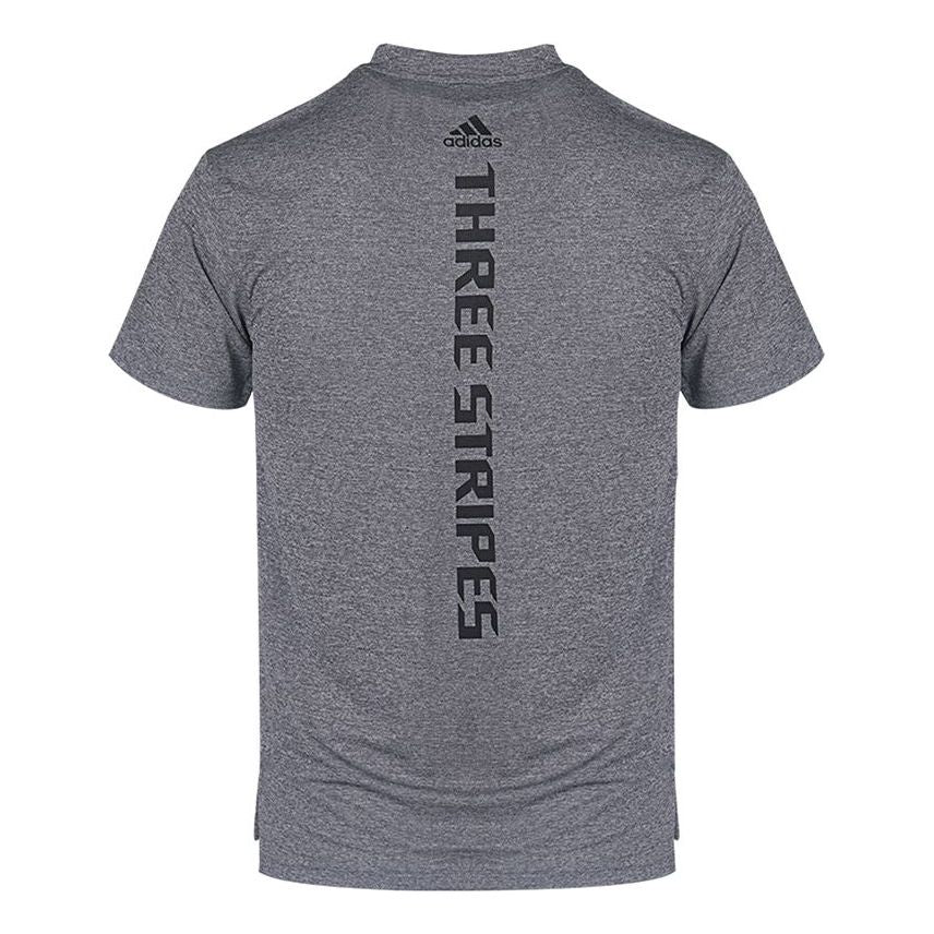 adidas 3-Bar Tech Tee Sports Training Alphabet Printing Round Neck Short Sleeve Gray GR7103