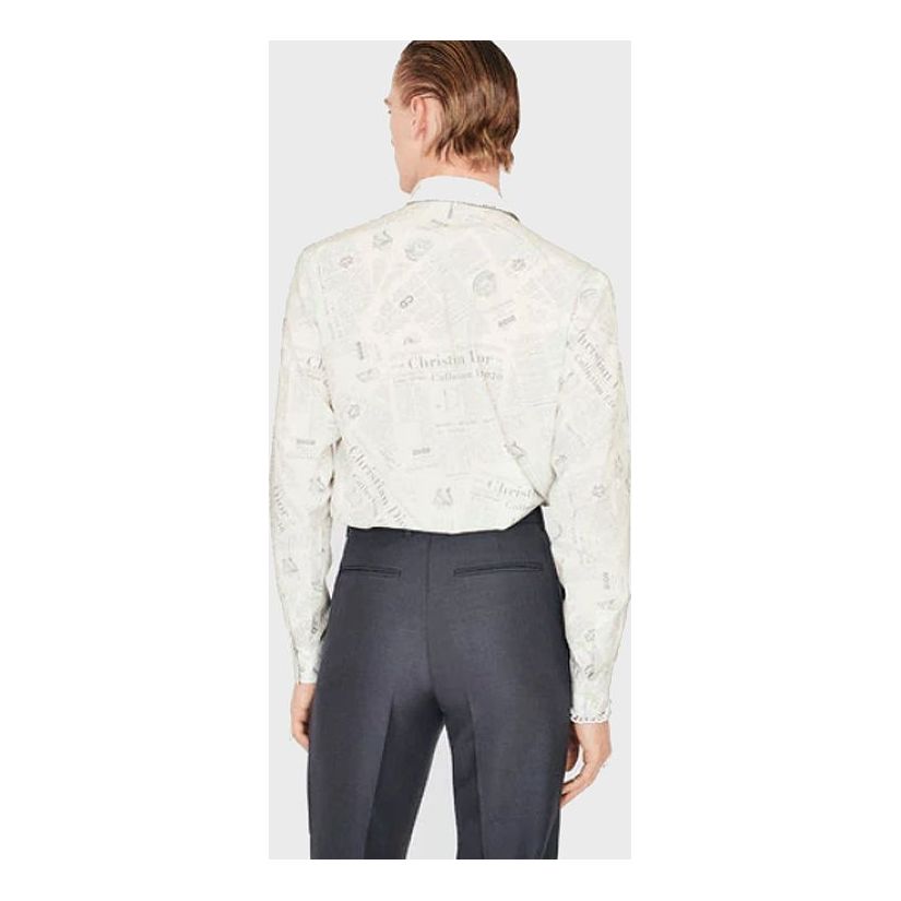DIOR And Daniel Arsham Newspaper Print Long Sleeve For Men Beige 023J656B0589-C089