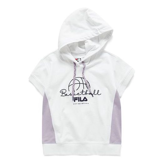 (WMNS) FILA Fusion Casual Sports hooded Short Sleeve Hoodie White T11W128202F-WT