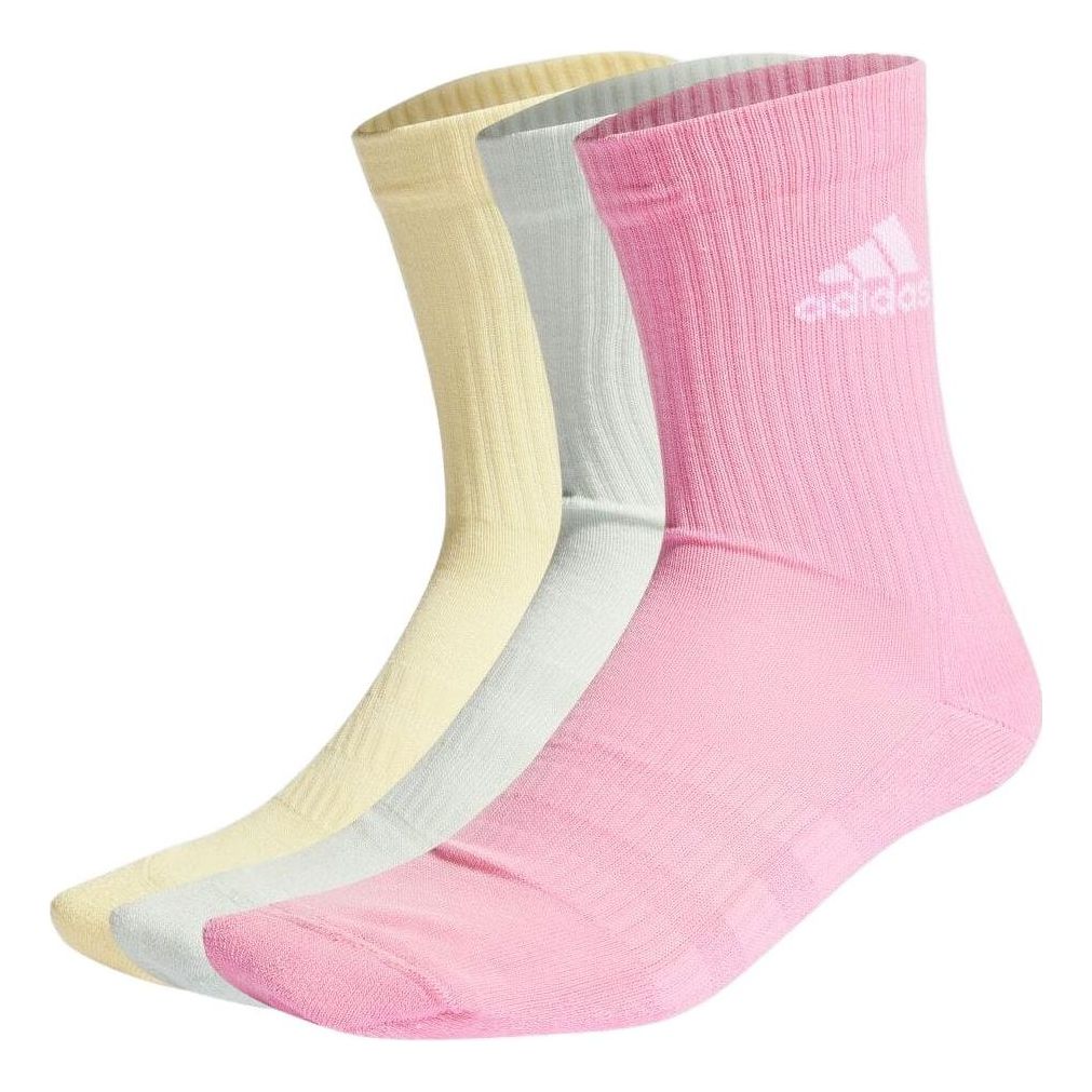 adidas Cushioned Crew Socks 'Pink Green Yellow' HI1647