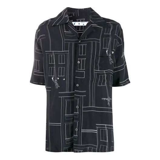 Off-White Painter Holiday Print Short Sleeve Shirt OMGA130E20FAB0024501