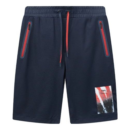 FILA Pattern Logo Printing Knit Drawstring Shorts Navy Blue F11M026802F-NV
