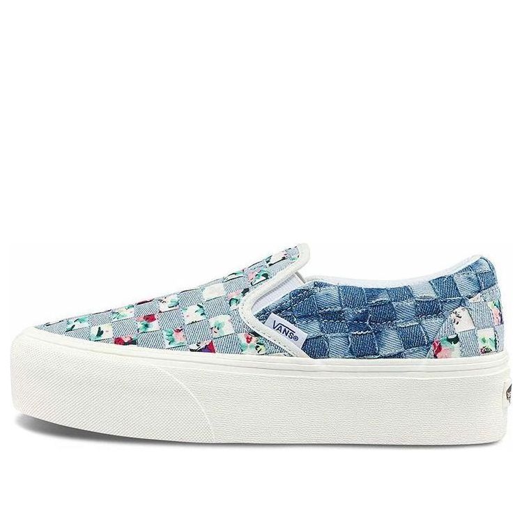 (WMNS) Vans Classic Slip-On Stackform Low-Top Sneakers Denim-Blue 'Blue White' VN0A7Q5RB12