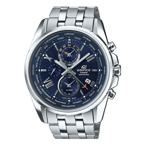 CASIO EDIFICE Sapphire Crystal Stainless Steel Strap Blue Dial Mens Blue Analog EFB-301JD-2A