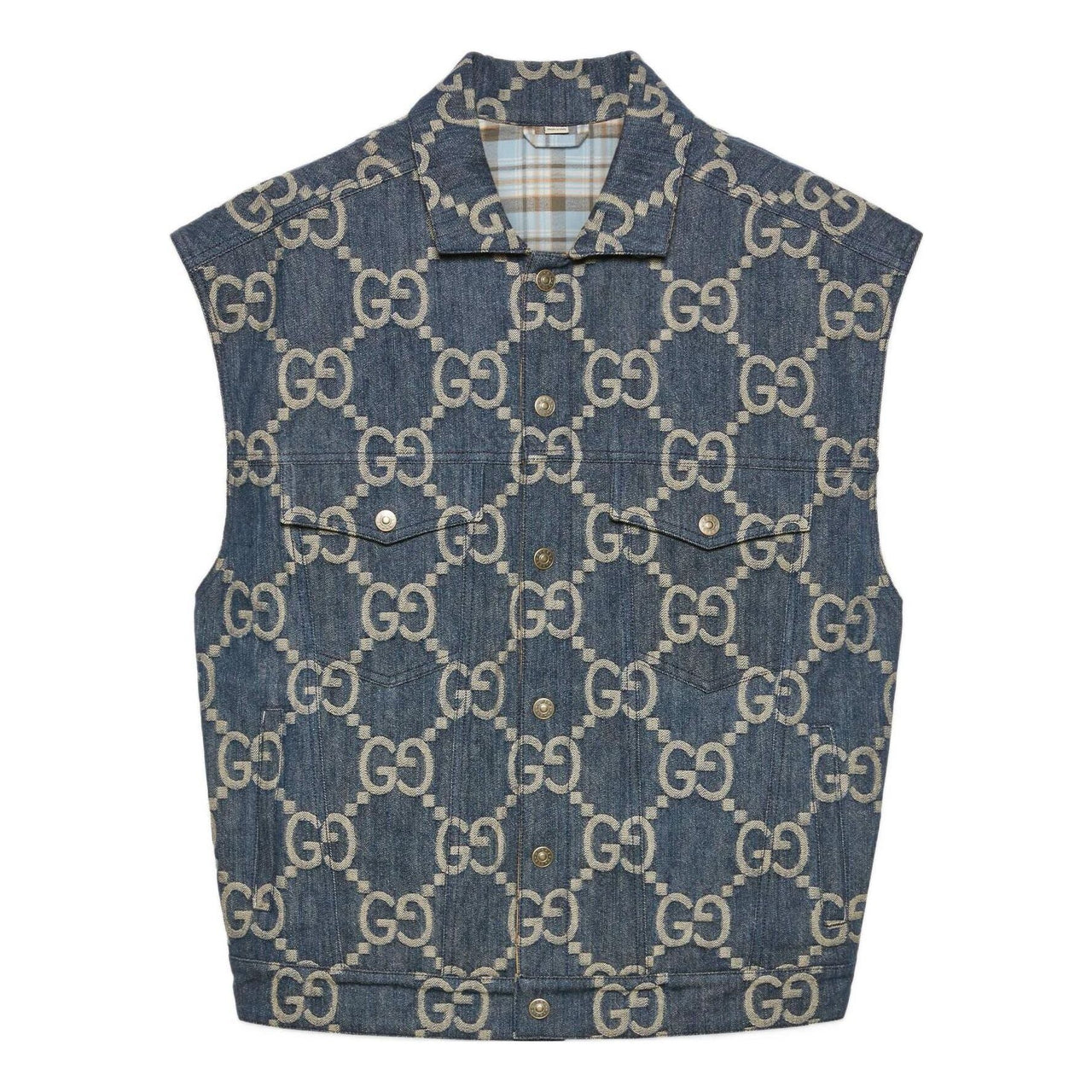 Gucci Jumbo GG Denim Vest 'Blue Ivory' 674339-XDBTY-4492