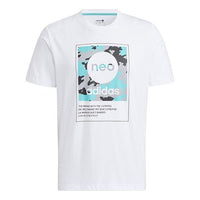 adidas neo Casual Sports Camouflage Logo Short Sleeve White HC9711