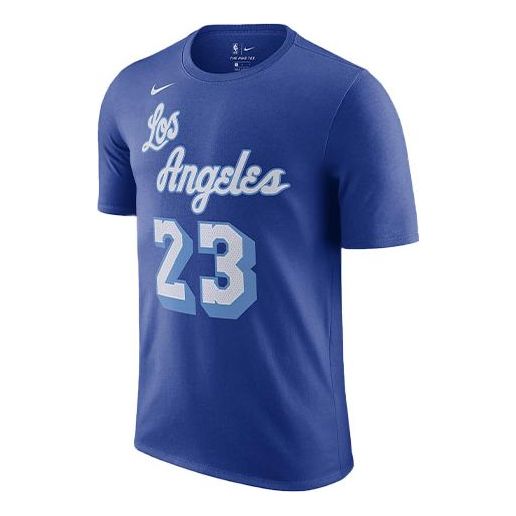 Nike Los Angeles Lakers LeBron James No. 23 Casual Sports Training Basketball Short Sleeve Blue CT9914-495