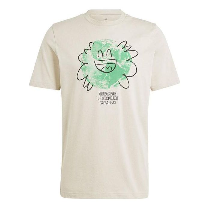 adidas Sportswear Change Through Sports Earth T-Shirt Asia Sizing 'Beige Green' IL5407