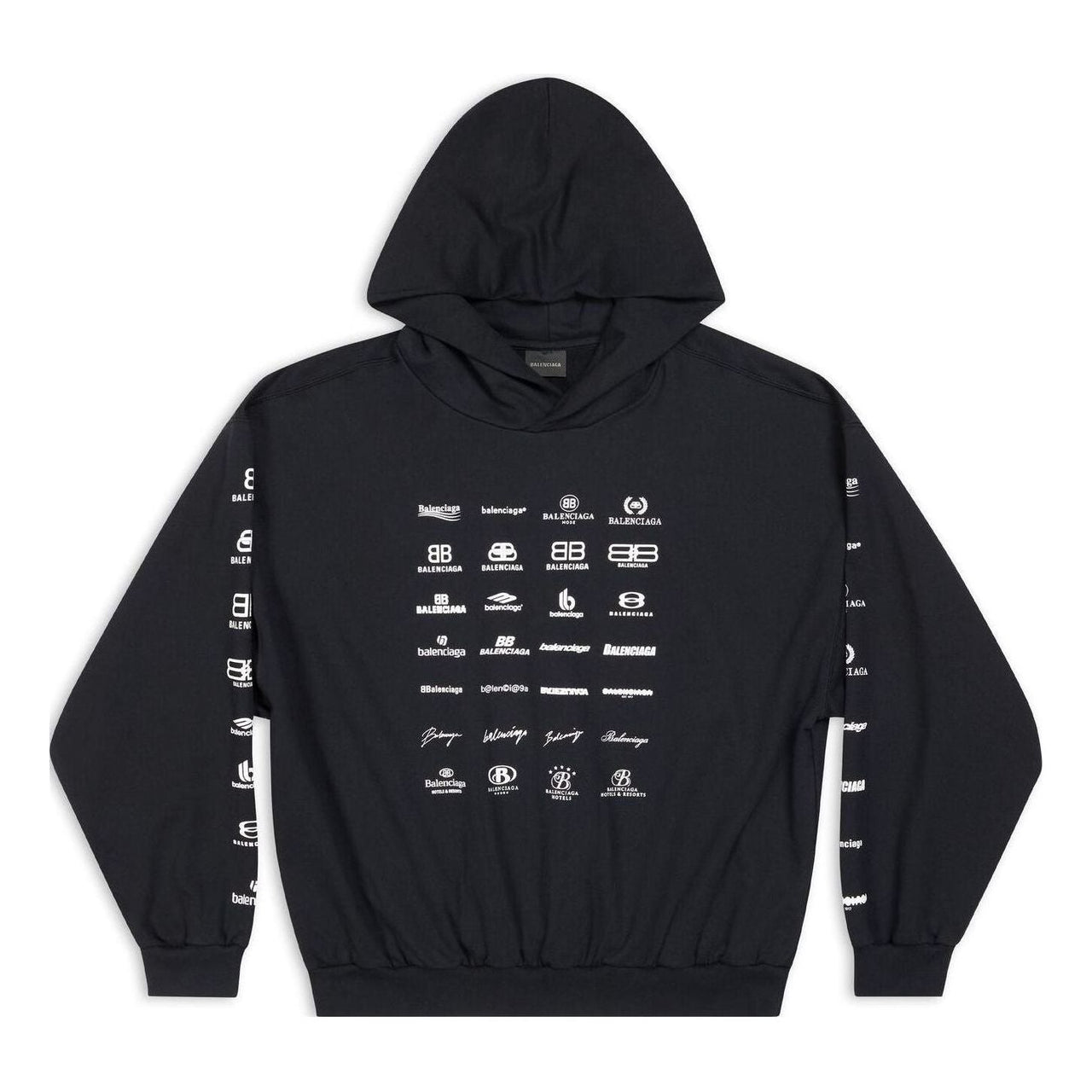 Balenciaga Archives Logos Hoodie 'Black' 726241TNVQ81070