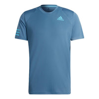 Men's adidas Casual Breathable Solid Color Tennis Sports Short Sleeve Blue T-Shirt HB8033