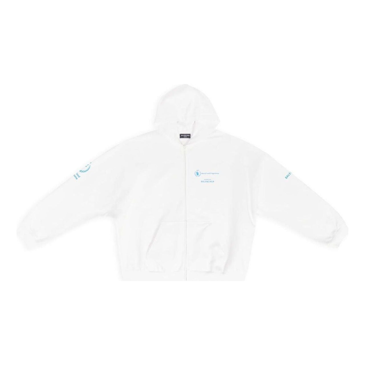 Balenciaga FW22 WFP Zip Up Hoodie 'White Blue' 674719TMVL19086