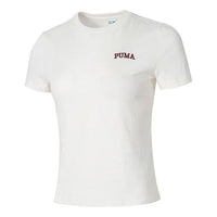 (WMNS) PUMA Wordmark Logo T-shirt Small Fit 'White' 630356-65