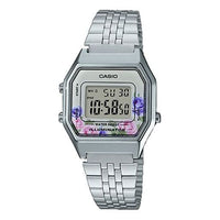 Casio Youth Vintage Digital Watch 'Silver Floral' LA680WA-4C