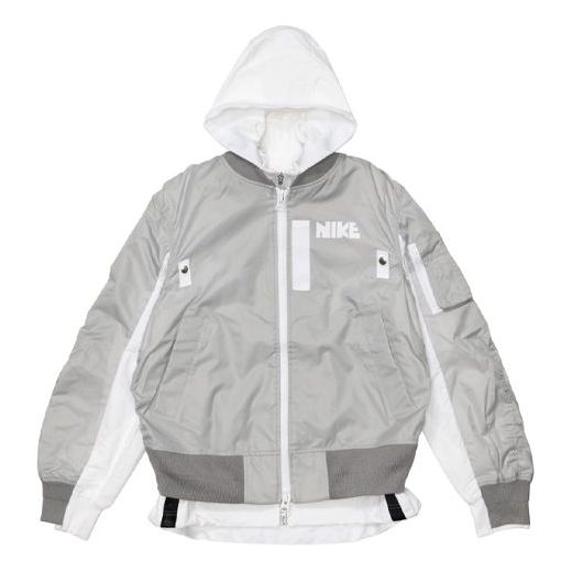 Nike x sacai Double Layer Sports Hooded Jacket Asia Sizing 'Grey' CZ4697-097